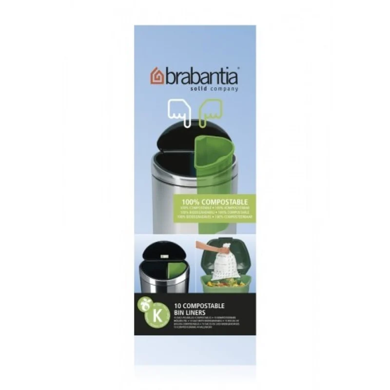 Brabantia kompostierbare Müllbeutel, 12 Liter, Code C und K (Twin Bin)