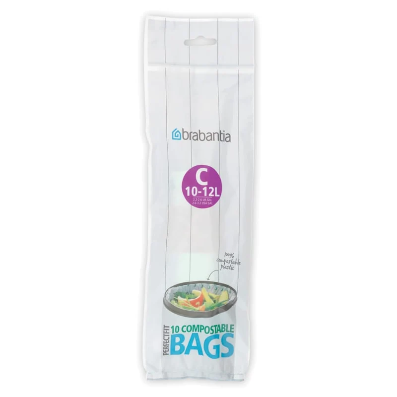 Brabantia kompostierbare Müllbeutel, 12 Liter, Code C und K (Twin Bin)