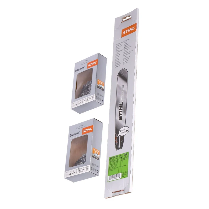 Stihl KombiBox 2+1 Rollomatic E Führungsschiene 35 cm + 2x Sägekette Picco Micro 3/8" PM3