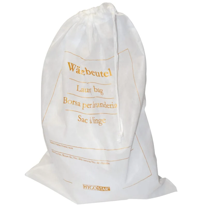 Hygostar® Wäschebeutel Soft, golden bedruckt, Maße: 54 x 38 cm