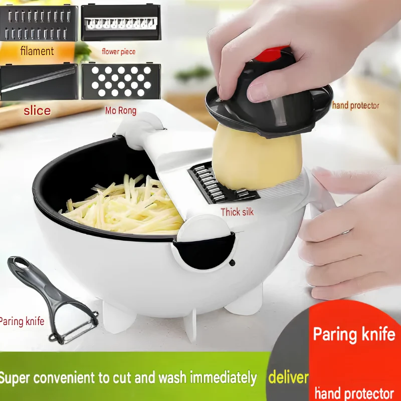 Globetrek° KitchenSlicer - Multifunktionaler Küchen Schneider Mit Korb Abfluss