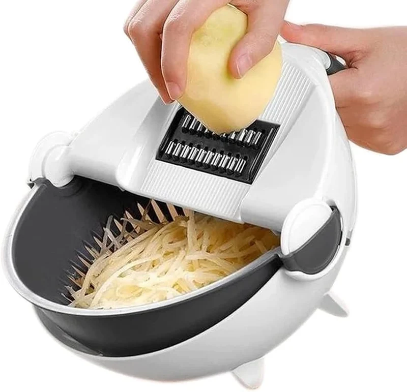 Globetrek° KitchenSlicer - Multifunktionaler Küchen Schneider Mit Korb Abfluss