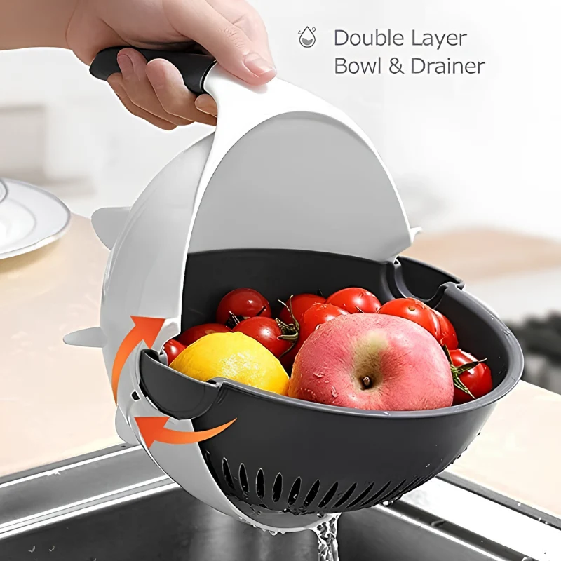 Globetrek° KitchenSlicer - Multifunktionaler Küchen Schneider Mit Korb Abfluss