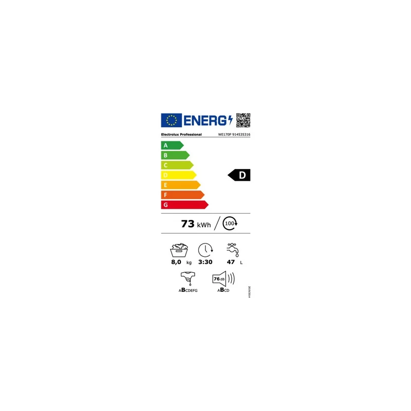 Electrolux Professional myPRO classic WE170P Gewerbe-Waschmaschine 8kg 60cm 1400U/min Grau