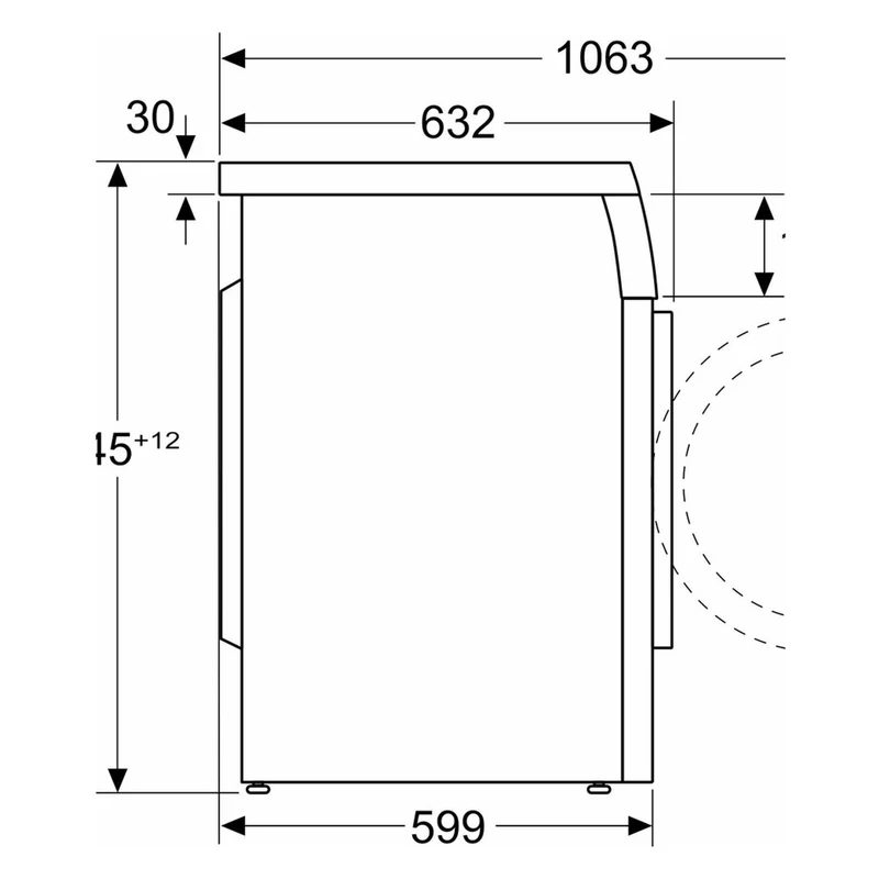 Bosch Serie 6 WUU28TH1 Waschmaschine Frontlader unterbaufähig 8kg 60cm 1400U/min Weiß