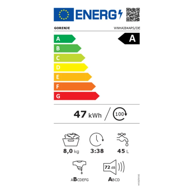 Gorenje WNHAI 84 APS/DE Waschmaschine 8kg