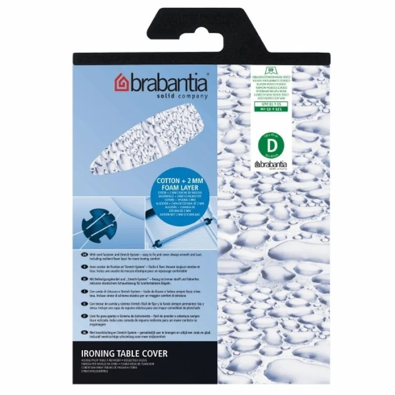 Brabantia Ersatz-Bügeltischbezug Größe D, 135 x 45 cm, Baumwolle, 2 mm Polster