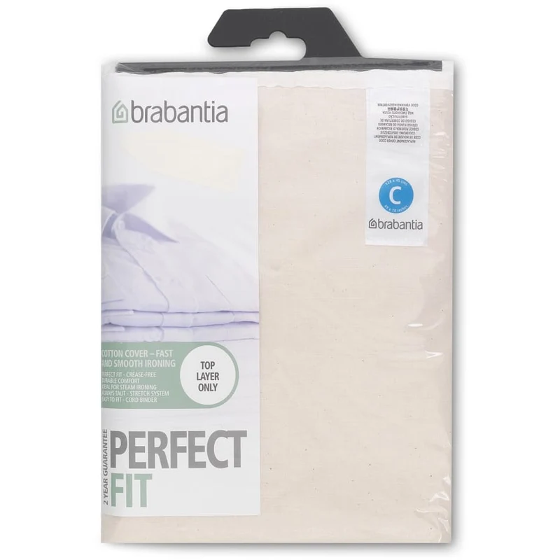Brabantia Ersatz-Bügeltischbezug Größe C, 124 x 45 cm, Baumwolle, 2 mm Polster