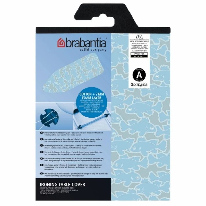 Brabantia Ersatz-Bügeltischbezug Größe A, 110 x 30 cm, Baumwolle, 2 mm Polster