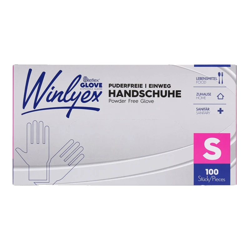 Reflex Winlyex 1000x Puderfreie Einweghandschuhe S
