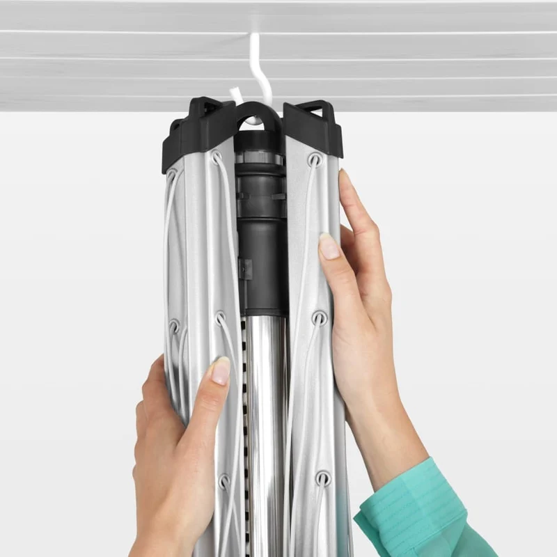Brabantia Lift-O-Matic Wäschespinne, 60 Meter, mit Metall-Bodenanker und Schutzhülle