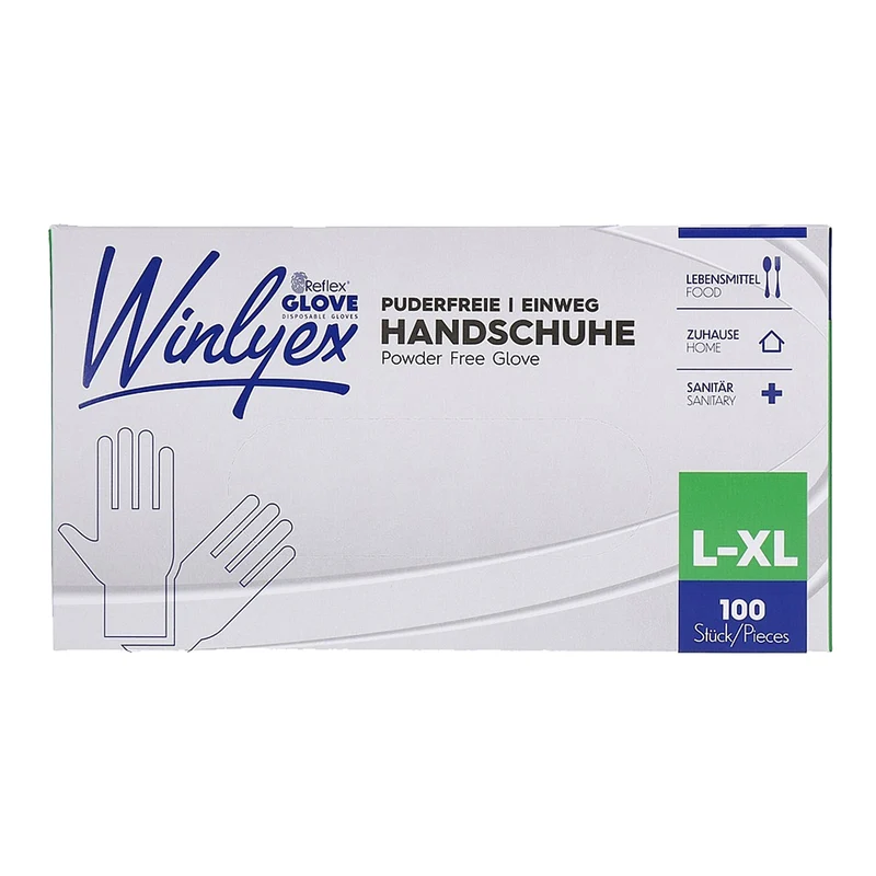 Reflex Winlyex 1000x Puderfreie Einweghandschuhe L/XL