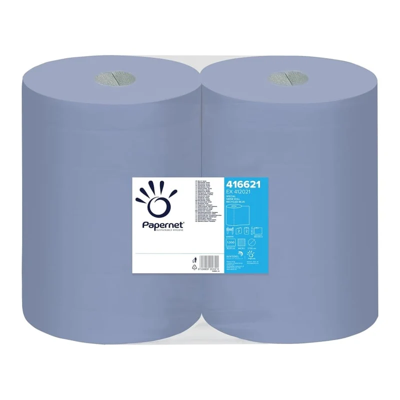 Papernet Industrieputztuchrolle 2-lagig blau, 37 cm breit