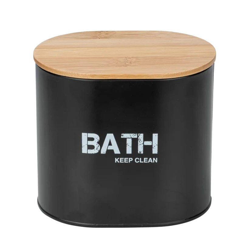 WENKO Badbox Gara mit Bambus-Deckel, schwarz