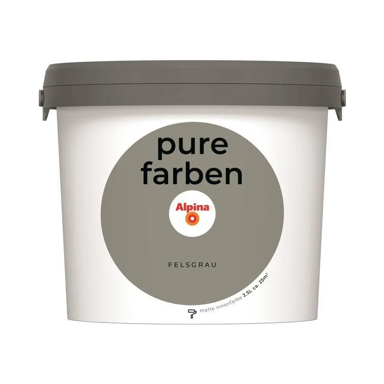 Wandfarbe Pure Farben 2,5L Hochwertige Innenwandfarbe für Wohnräume atmungsaktiv