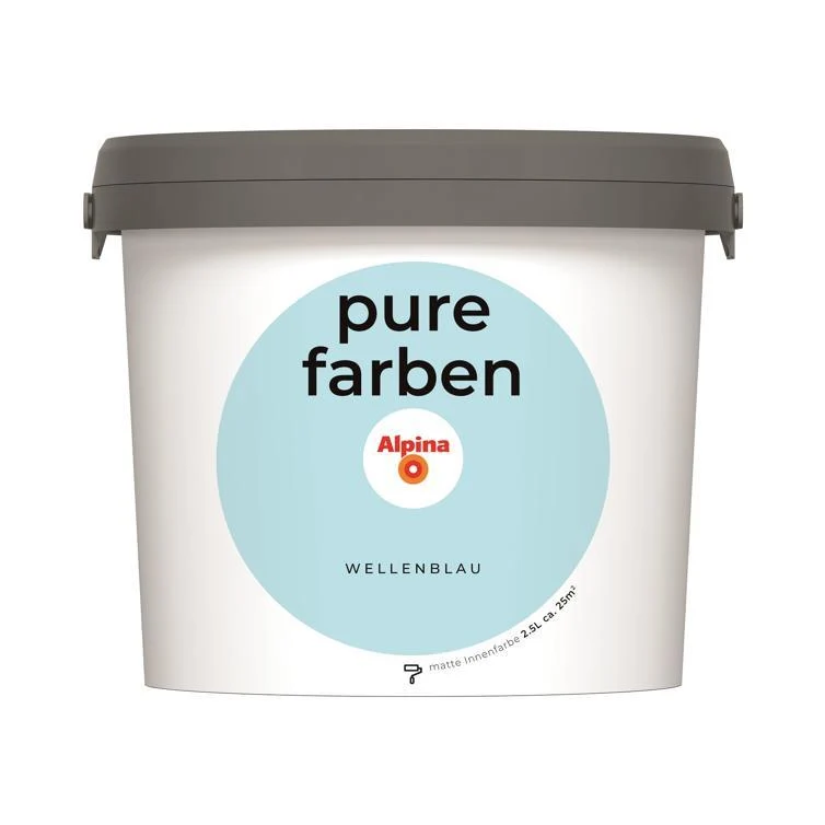 Wandfarbe Pure Farben 2,5L Hochwertige Innenwandfarbe für Wohnräume atmungsaktiv