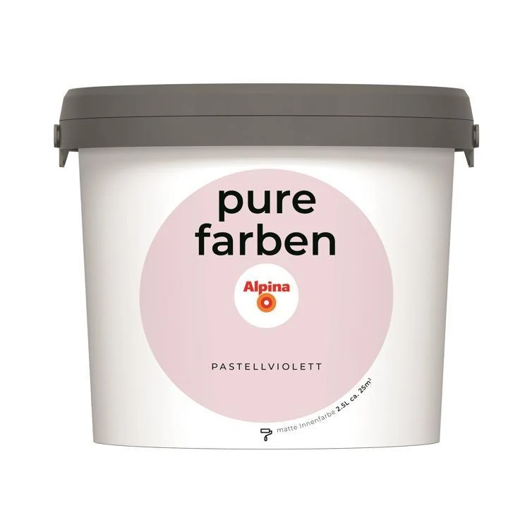 Wandfarbe Pure Farben 2,5L Hochwertige Innenwandfarbe für Wohnräume atmungsaktiv