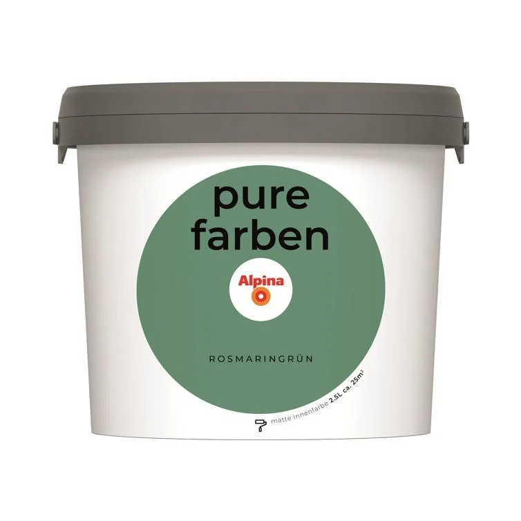 Wandfarbe Pure Farben 2,5L Hochwertige Innenwandfarbe für Wohnräume atmungsaktiv