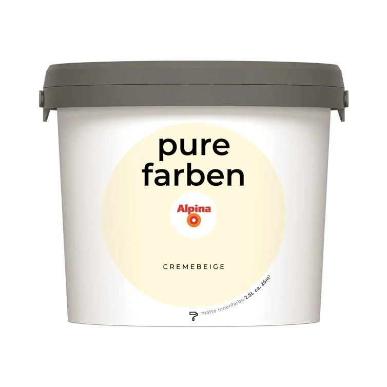 Wandfarbe Pure Farben 2,5L Hochwertige Innenwandfarbe für Wohnräume atmungsaktiv