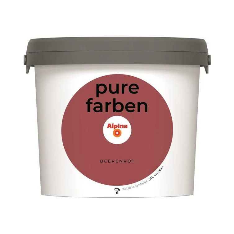 Wandfarbe Pure Farben 2,5L Hochwertige Innenwandfarbe für Wohnräume atmungsaktiv
