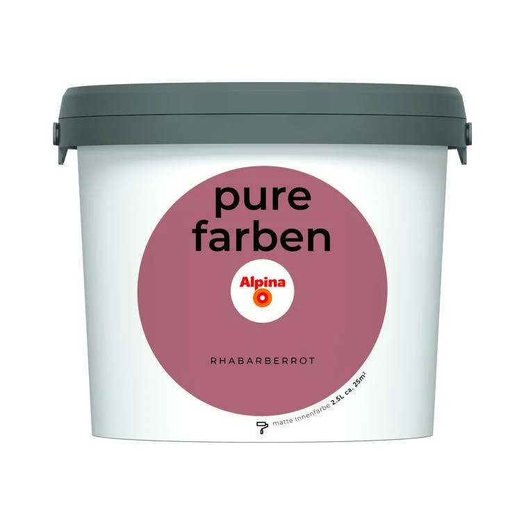 Wandfarbe Pure Farben 2,5L Hochwertige Innenwandfarbe für Wohnräume atmungsaktiv