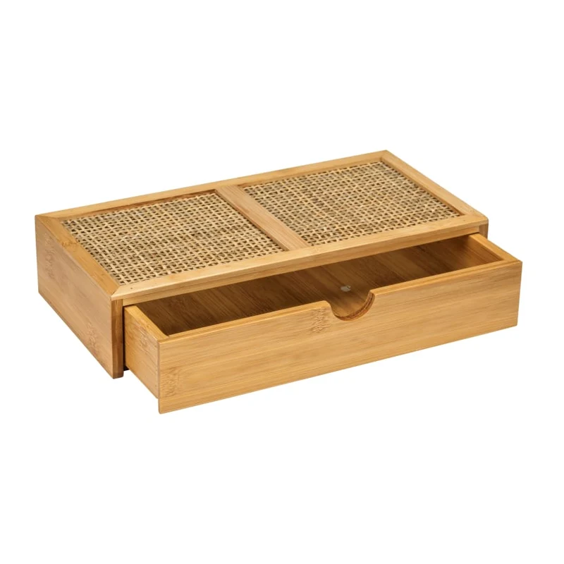 WENKO Badbox Allegre mit Schublade, Bambus und Rattan