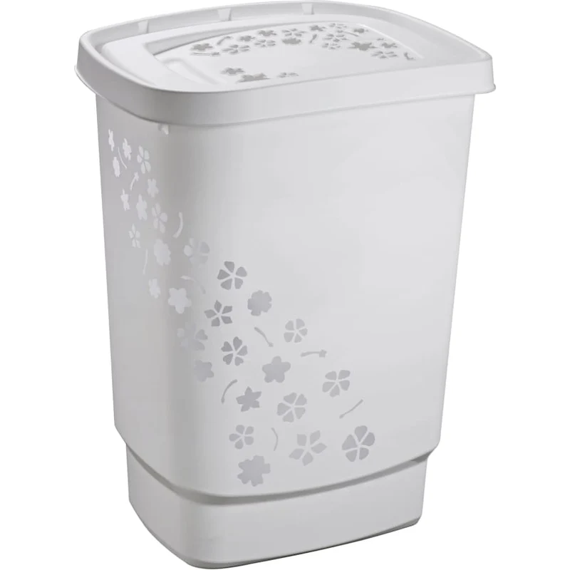 Rotho FLOWERS Wäschesammler, 55 Liter