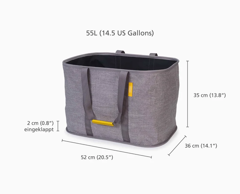 Hold-All™ Max faltbarer 55 L Wäschekorb, grau