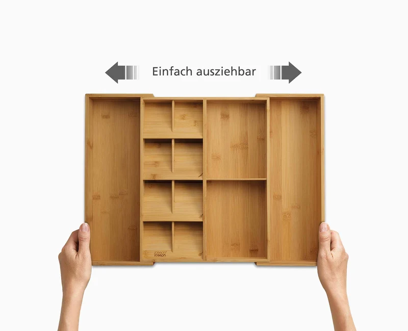DrawerStore™ erweiterbarer Besteck- und Küchenzubehör-Organizer aus Bambus