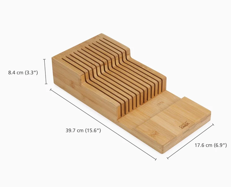 DrawerStore™ aus Bambus, großer zweistufiger Messerkasten