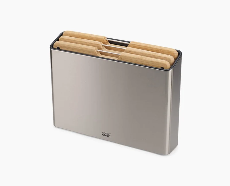 Folio™ Steel 3-teiliges Schneidebrett-Set mit Bambusblock