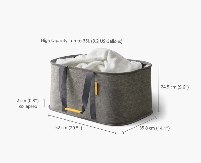 2-teiliges Wäschekorb-Set aus Tota (60L) & Hold-All (35L) In Grau