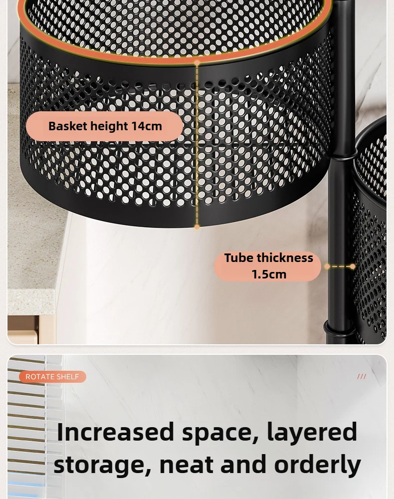 Round Rotating 4 Layer Kitchen Rack