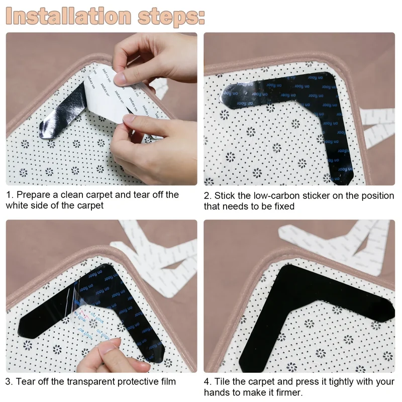 Anti-Slip Carpet Protection PU Sticker 4PCS