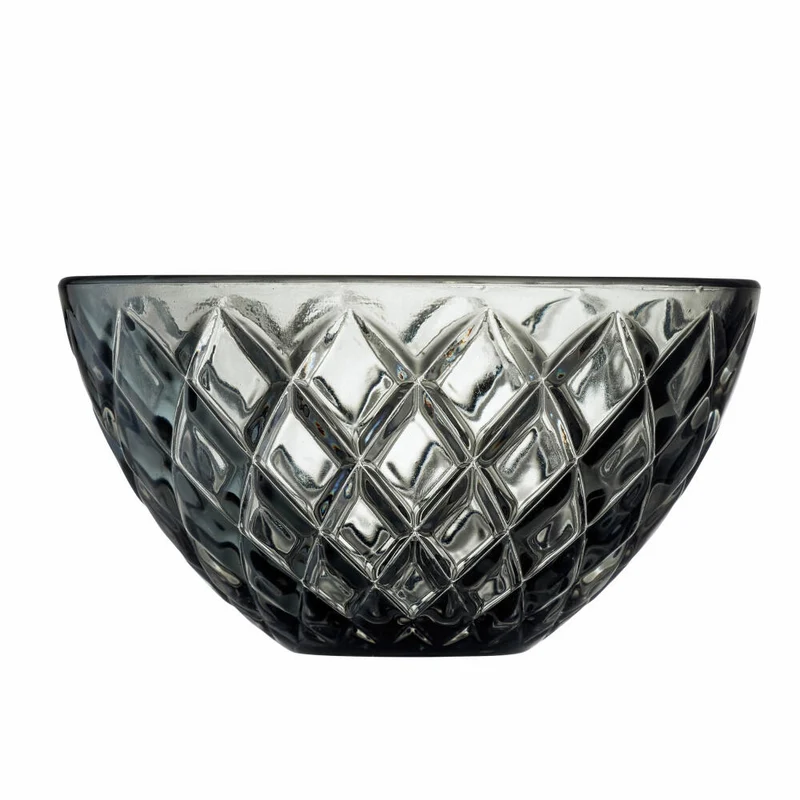 Lyngby Glas Schale Sorrento 4er Set, Schälchen, Servierschale, Glas, Smoke, 12 cm, 29033