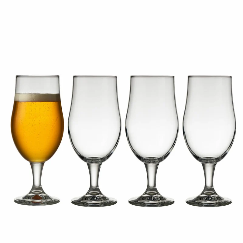 Lyngby Glas Bierglas Juvel 4er Set, Pilsglas, Stielglas, Glas, Klar, 490 ml, 916181