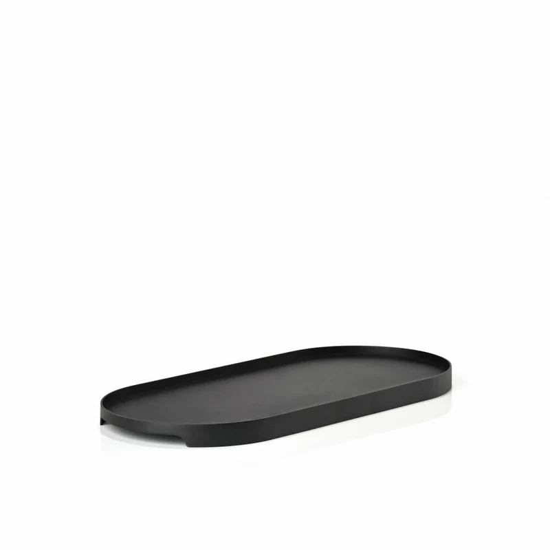 Zone Denmark Tablett Singles, Oval, Serviertablett, Dekotablett, Metall / Eisen, Black, 35 x 16 cm, 332040