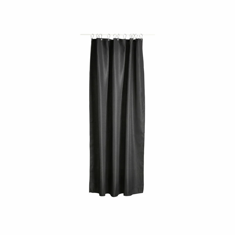 Zone Denmark Duschvorhang Lux, Badvorhang, Badewannenvorhang, Polyester, Black, 200 x 180 cm, 330127