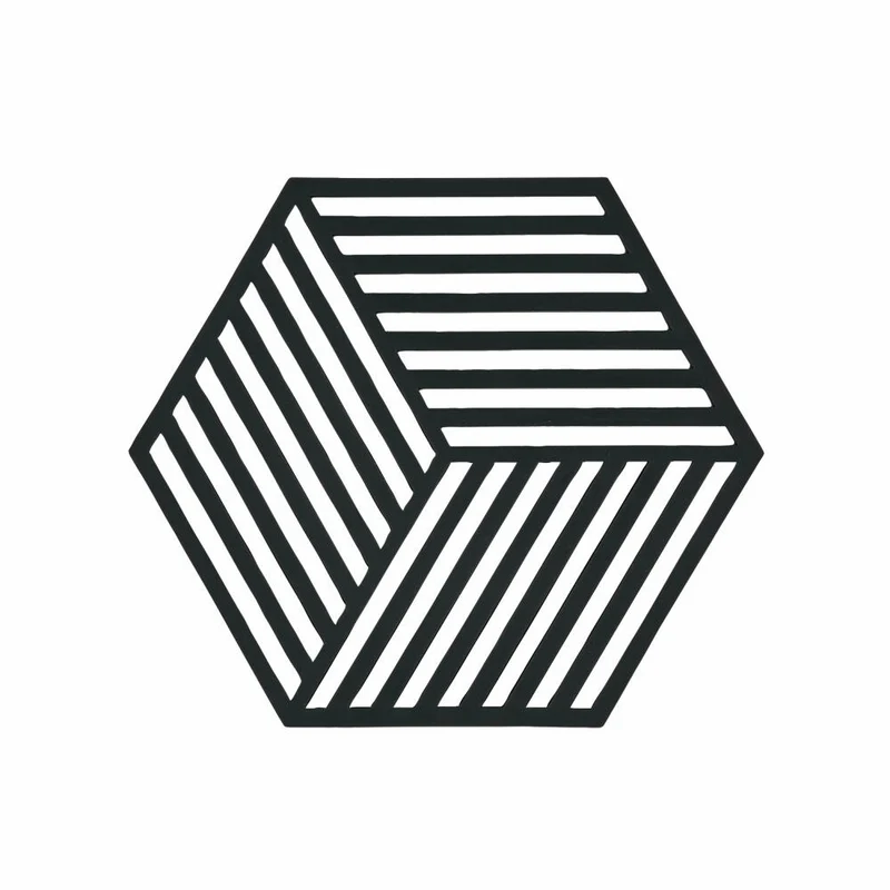 Zone Denmark Untersetzer Hexagon, Glasuntersetzer, Getränkeuntersetzer, Silikon, Black, 330135