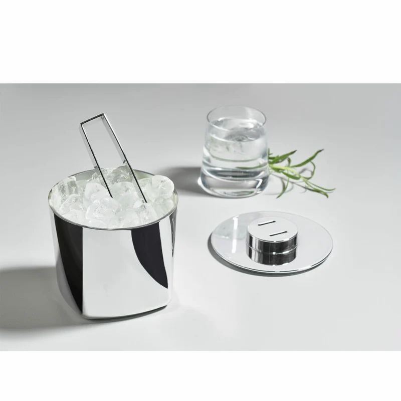 Zone Denmark Eiskühler mit Zange, Eiswürfeleimer, Eiswürfelbehälter, Polished Steel, 332095