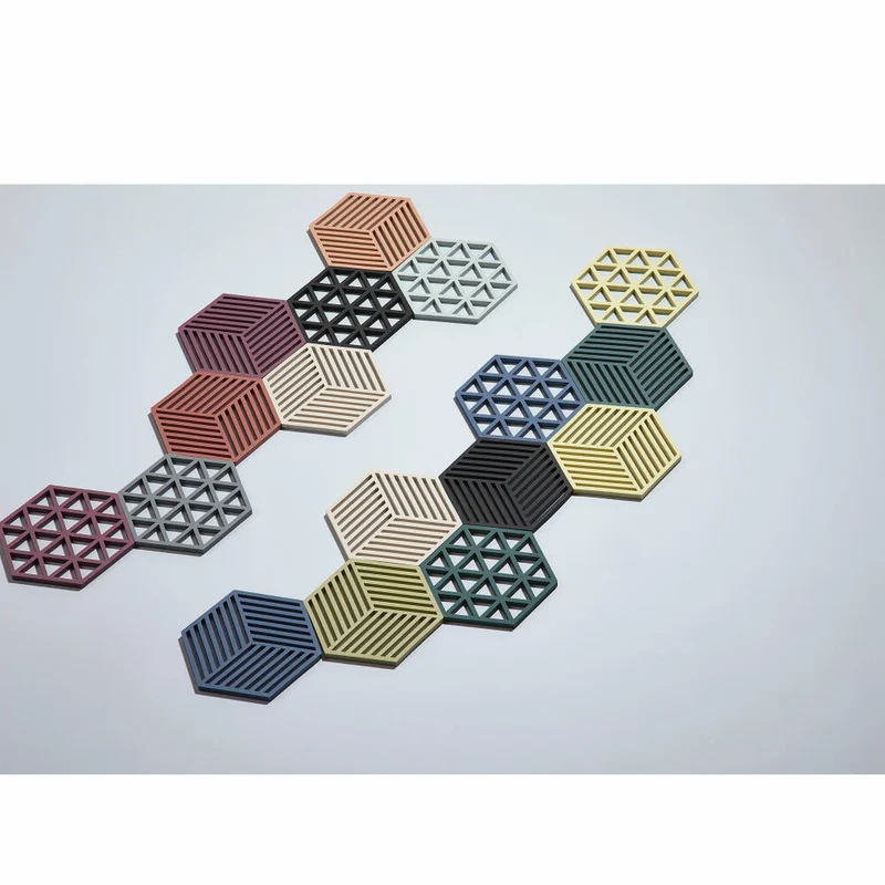 Zone Denmark Untersetzer Hexagon, Glasuntersetzer, Getränkeuntersetzer, Silikon, Cool Grey, 330137