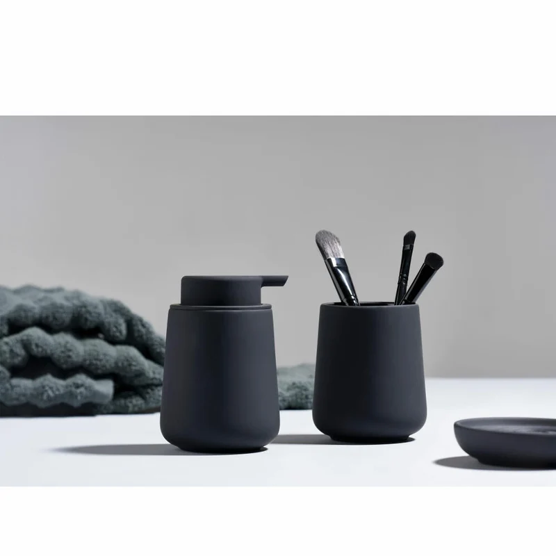 Zone Denmark Zahnbürstenbecher Nova One, Zahnputzbecher, Steinzeug, Black, H 10 cm, 330161