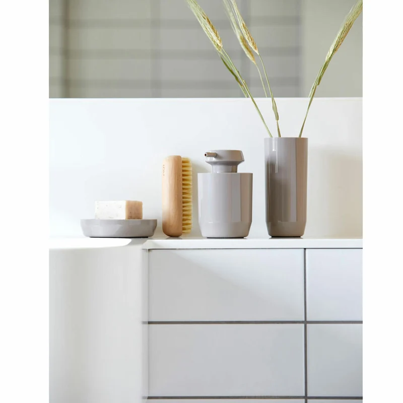 Zone Denmark Zahnbürstenbecher Suii, Zahnputzbecher, Kunststoff, Taupe, H 14 cm, 332165