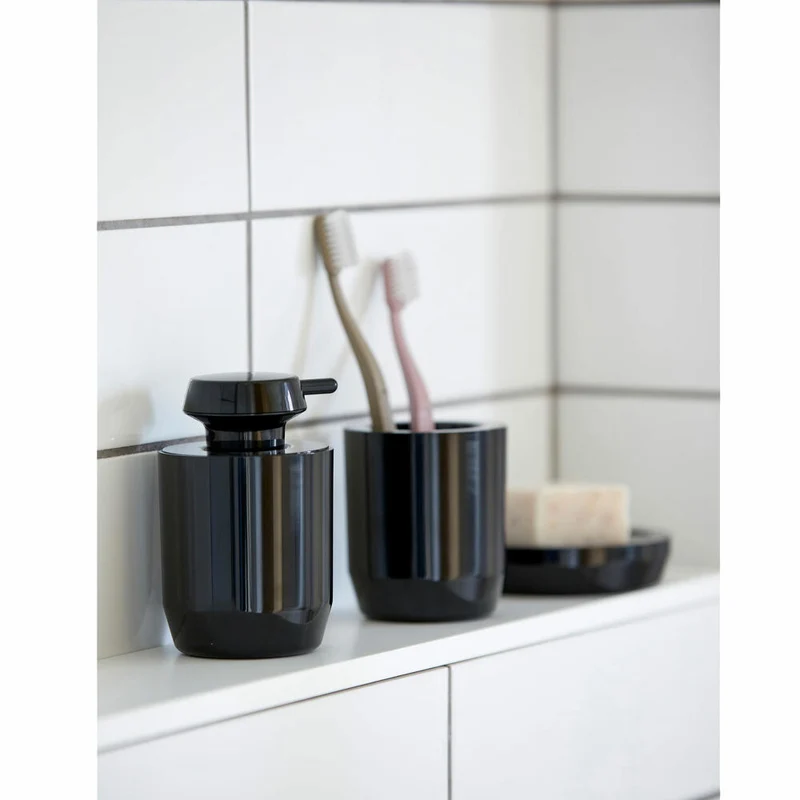 Zone Denmark Zahnbürstenbecher Suii, Zahnputzbecher, Kunststoff, Black, H 9 cm, 332182