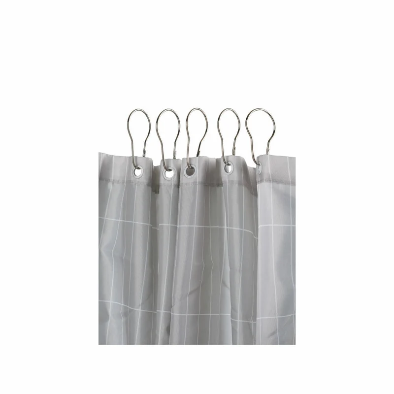 Zone Denmark Haken für Badevorhang, 12er Set, Ringe Duschvorhang, Befestigung, Metall, Silber, 330535