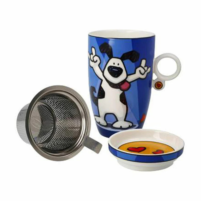 Goebel Teetasse mit Deckel und Sieb Ed Heck - Rock On, Tee Tasse, Fine Bone China, 67200131