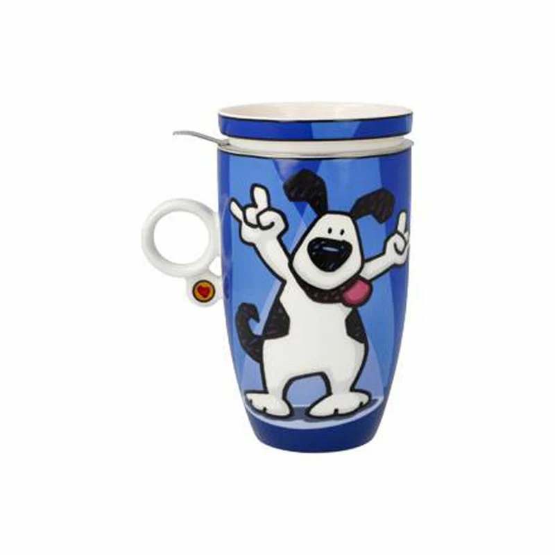 Goebel Teetasse mit Deckel und Sieb Ed Heck - Rock On, Tee Tasse, Fine Bone China, 67200131