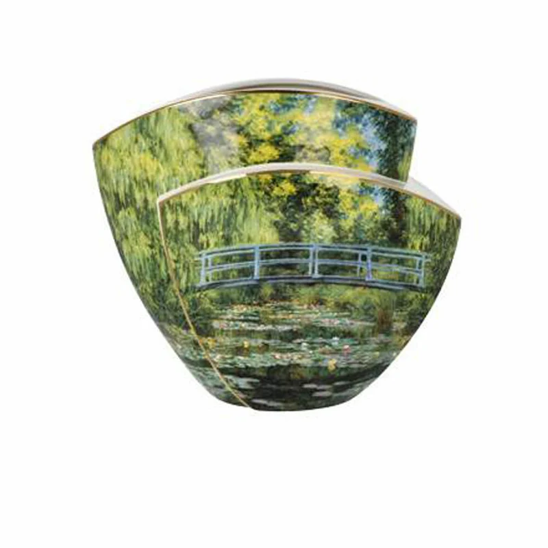 Goebel Vase Monet - Japanische Brücke, Blumenvase, Dekovase, Porzellan, H 29 cm, 67063151
