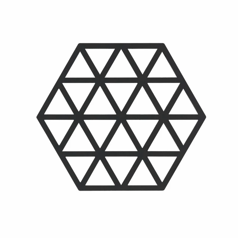 Zone Denmark Untersetzer Triangles, Glasuntersetzer, Getränkeuntersetzer, Silikon, Black, 330225