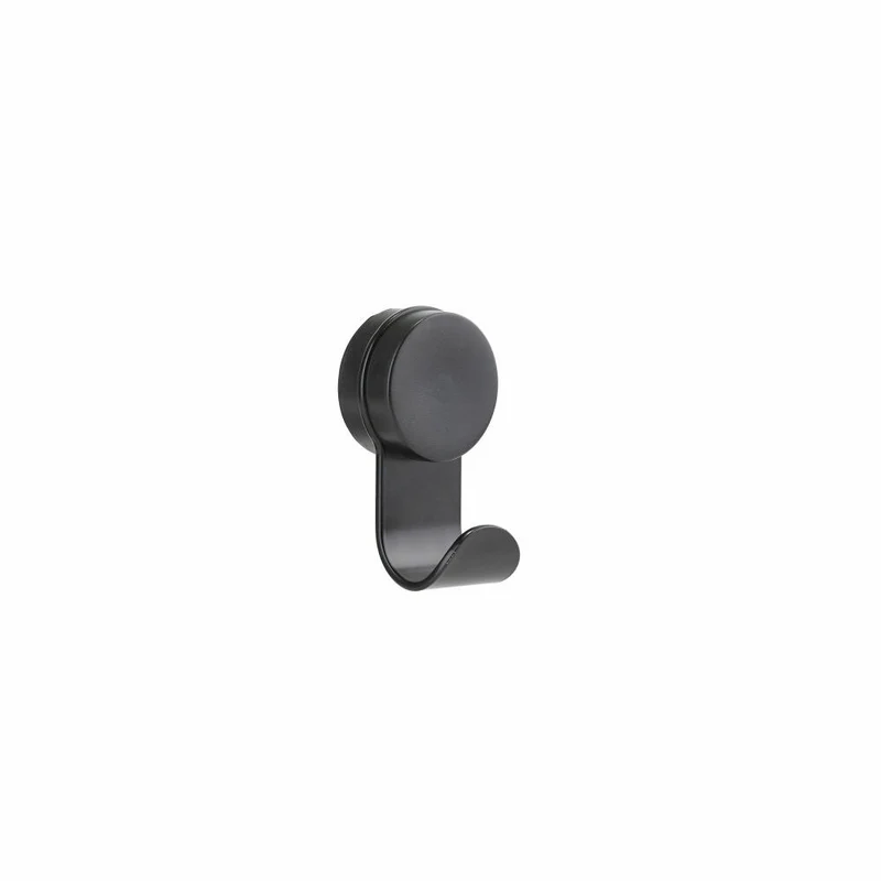 Zone Denmark Haken Puck Hook Single, Wandhaken, Wandgarderobe, Wand Haken, ABS, Black, 14 cm, 330253